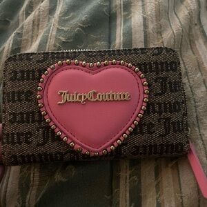 Juicy Couture Pink Heart Logo Wallet